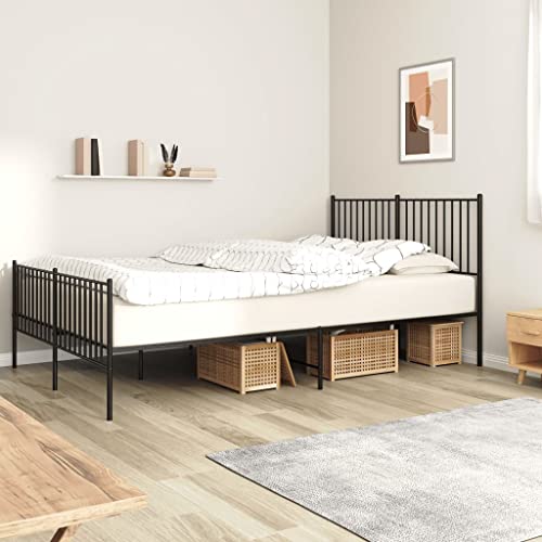 Hovothy Bettgestell Metall 160x200 cm Betten Stauraumbett Gepolsterter Plattformbettrahmen Einzelbett Schrankbett Jugendbett Schwarz Bett von Hovothy