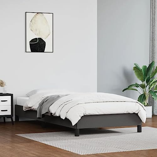 Hovothy Bettgestell Stoff 100x200 cm Bettrahmen Bett Moderne Stauraumbett Gepolsterter Plattformbettrahmen Einzelbett Jugendbett Grau von Hovothy
