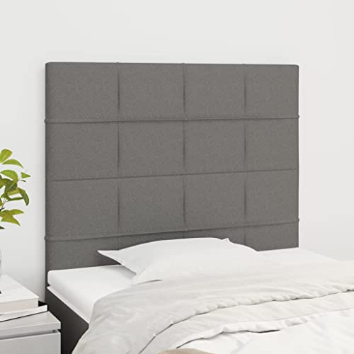 Hovothy Bettkopfteil Gepolsterten Kopfteils Polsterbett-Kopfteils Hervorragende Unterstützung 2 STK. Dunkelgrau 100x5x78/88 cm Möbelstück für Schlafzimmer Höhenverstellbar Stilvollen Design von Hovothy