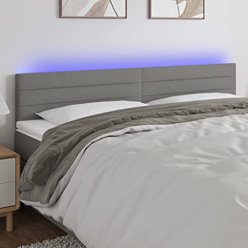 Hovothy Bettkopfteil Moderne Polsterbett-Kopfteils LED-Kopfteil Hervorragende Unterstützung Höhenverstellbar Möbelstück für Schlafzimmer Stilvollen Design Dunkelgrau 160x5x78/88 cm von Hovothy