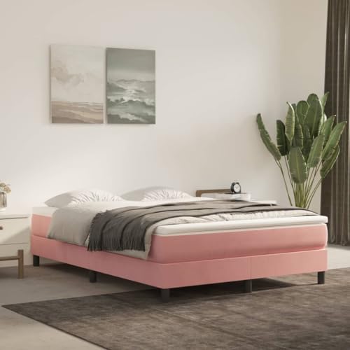 Hovothy Boxspringbett Samt 140x190 cm Stauraumbett Gepolsterter Plattformbettrahmen Einzelbett Ausziehbett für Schlafzimmer Gästezimmer Rosa Hovothy Boxspringbett Samt 140x190 cm Stauraumbett Gepolsterter Plattformbettrahmen Einzelbett Ausziehbett für Schlafzimmer Gästezimmer Rosa von Hovothy