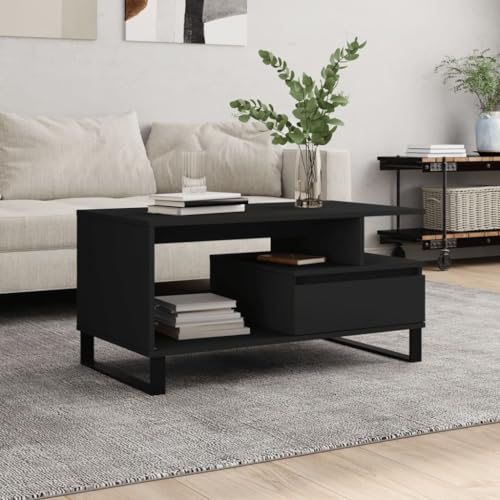 Hovothy Couchtisch 90x49x45 cm Klein Tisch Wohnzimmer Kauchtische Sofatisch Ausziehbar Wohnzimmertisch Beistelltisch Coffee Table Schwarz von Hovothy