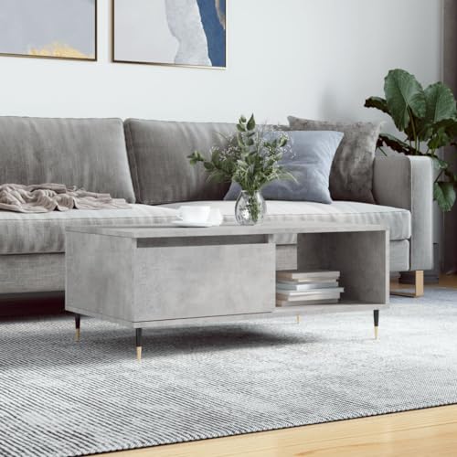 Hovothy Couchtisch 90x50x36,5 cm Wohnzimmertisch Kaffeetisch Beistelltisch Sofatisch Modernes Design Coffee Table für Wohnzimmer, Büro Betongrau von Hovothy