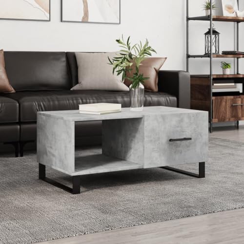 Hovothy Couchtisch 90x50x40 cm Couchtisch Wohnzimmer Beistelltisch Sofa Tische Living Room Table Schreibtisch Sofatisch Mit Stauraum Betongrau von Hovothy