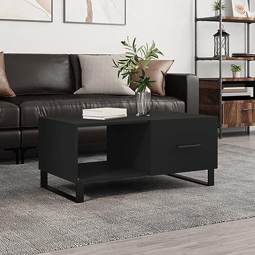 Hovothy Couchtisch 90x50x40 cm Couchtisch Wohnzimmer Beistelltisch Sofa Tische Living Room Table Schreibtisch Sofatisch Mit Stauraum Schwarz von Hovothy