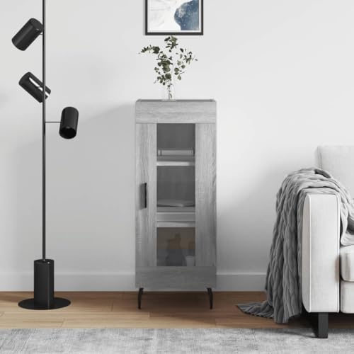 Hovothy Sideboard Aufbewahrungsschrank Multifunktionale Möbel Vitrinenschrank Platzsparendes Design Inneneinrichtung Grau Sonoma 34,5x34x90 cm von Hovothy