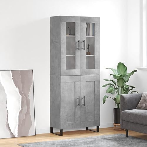 Hovothy Sideboard Aufbewahrungsschrank Seitenschrank Inneneinrichtung Multifunktionale Möbel Platzsparendes Design Betongrau 69,5x34x180 cm von Hovothy