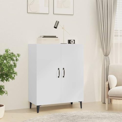 Hovothy Sideboard Aufbewahrungsschrank Vitrinenschrank Elegantes Design Multifunktionale Möbel Inneneinrichtung Hochglanz-Weiß 70x34x90 cm von Hovothy