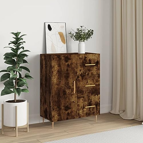 Hovothy Sideboard Aufbewahrungsschrank Vitrinenschrank Elegantes Design Multifunktionale Möbel Inneneinrichtung Räuchereiche 69,5x34x90 cm Hovothy Sideboard Aufbewahrungsschrank Vitrinenschrank Elegantes Design Multifunktionale Möbel Inneneinrichtung Räuchereiche 69,5x34x90 cm von Hovothy