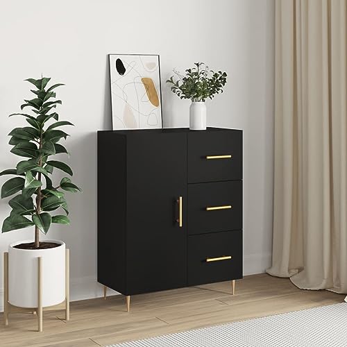 Hovothy Sideboard Aufbewahrungsschrank Vitrinenschrank Elegantes Design Multifunktionale Möbel Inneneinrichtung Schwarz 69,5x34x90 cm Hovothy Sideboard Aufbewahrungsschrank Vitrinenschrank Elegantes Design Multifunktionale Möbel Inneneinrichtung Schwarz 69,5x34x90 cm von Hovothy