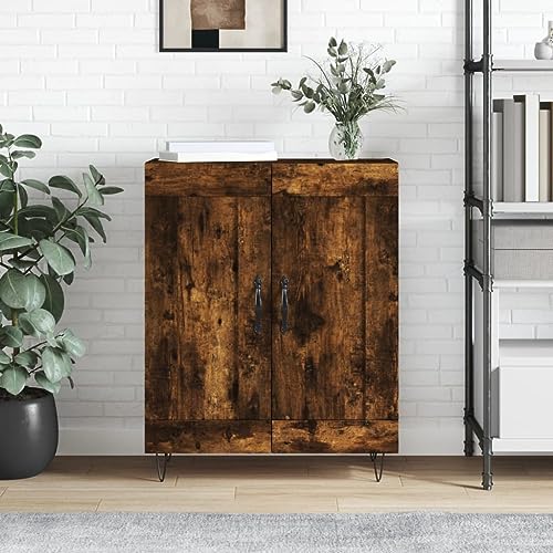 Hovothy Sideboard Aufbewahrungsschrank Vitrinenschrank Inneneinrichtung Platzsparendes Design Multifunktionale Möbel Räuchereiche 69,5x34x90 cm von Hovothy