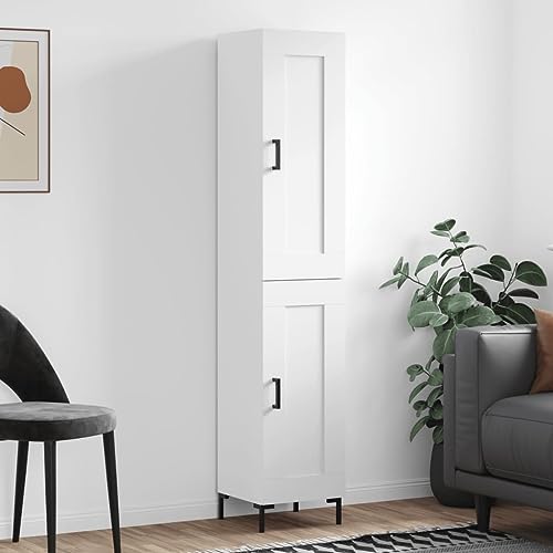 Hovothy Sideboard Aufbewahrungsschrank Vitrinenschrank Multifunktionale Möbel Inneneinrichtung Weiß 34,5x34x180 cm von Hovothy