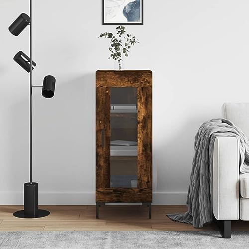 Hovothy Sideboard Aufbewahrungsschrank Vitrinenschrank Multifunktionale Möbel Platzsparendes Design Inneneinrichtung Räuchereiche 34,5x34x90 cm von Hovothy