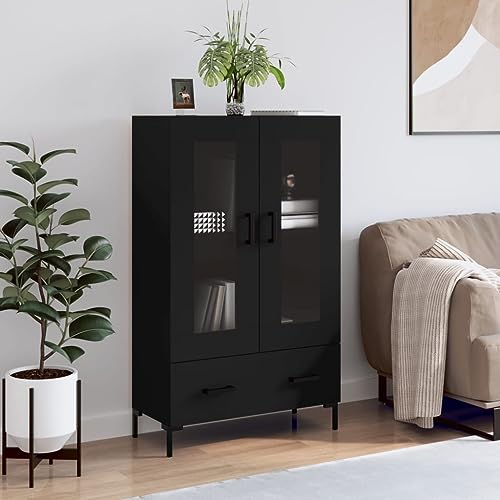 Hovothy Sideboard Aufbewahrungsschrank Vitrinenschrank Multifunktionale Möbel Platzsparendes Design Inneneinrichtung Schwarz 69,5x31x115 cm Hovothy Sideboard Aufbewahrungsschrank Vitrinenschrank Multifunktionale Möbel Platzsparendes Design Inneneinrichtung Schwarz 69,5x31x115 cm von Hovothy