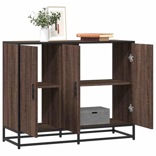 Hovothy Sideboard Beistellschrank Aufbewahrungsschrank Inneneinrichtung Modernes und Elegantes Design Braun Eichen-Optik 94x35x76 cm Hovothy Sideboard Beistellschrank Aufbewahrungsschrank Inneneinrichtung Modernes und Elegantes Design Braun Eichen-Optik 94x35x76 cm von Hovothy