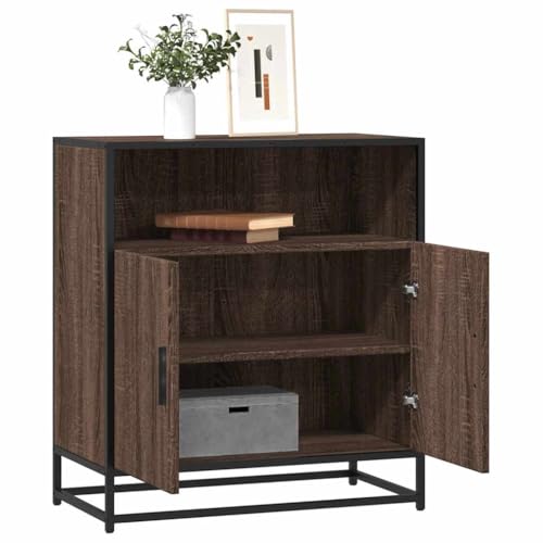 Hovothy Sideboard Beistellschrank Aufbewahrungsschrank Wohnzimmermöbel Inneneinrichtung Modernes und Elegantes Design Braun Eichen-Optik 68x35x76 cm von Hovothy