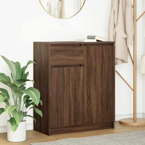 Hovothy Sideboard Beistellschrank Aufbewahrungsschrank Wohnzimmermöbel Inneneinrichtung Modernes und Elegantes Design Braun Eichen-Optik 71x35x84 cm von Hovothy