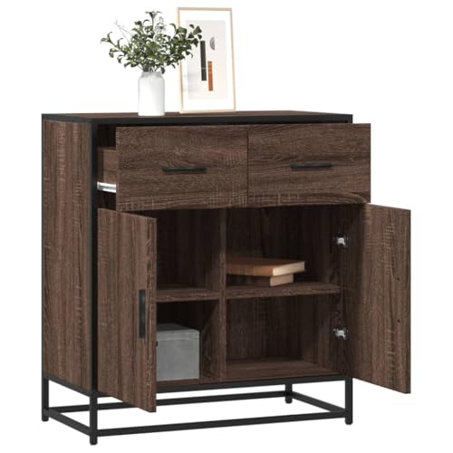 Hovothy Sideboard Beistellschrank Aufbewahrungsschrank Wohnzimmermöbel Modernes und Elegantes Design Inneneinrichtung Braun Eichen-Optik 68x35x76 cm von Hovothy
