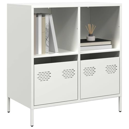 Hovothy Sideboard Beistellschrank Wohnzimmermöbel Aufbewahrungsschrank Inneneinrichtung Modernes und Elegantes Design Weiß 68x39x73,5 cm von Hovothy