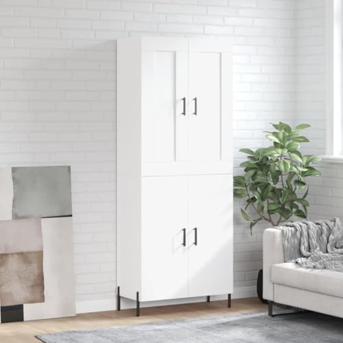 Hovothy Sideboard Multifunktionale Möbel Aufbewahrungsschrank Vitrinenschrank Inneneinrichtung Platzsparendes Design Weiß 69,5x34x180 cm von Hovothy