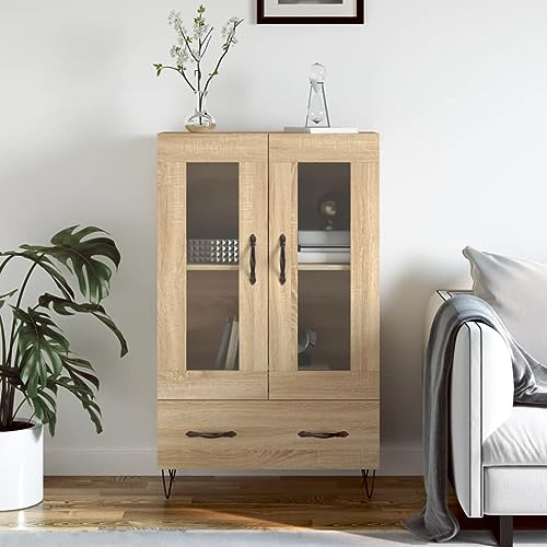 Hovothy Sideboard Multifunktionale Möbel Inneneinrichtung Aufbewahrungsschrank Vitrinenschrank Platzsparendes Design Sonoma-Eiche 69,5x31x115 cm von Hovothy