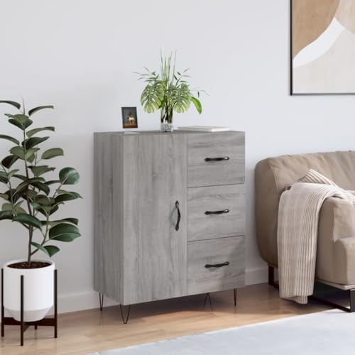 Hovothy Sideboard Vitrinenschrank Aufbewahrungsschrank Platzsparendes Design Multifunktionale Möbel Inneneinrichtung Grau Sonoma 69,5x34x90 cm von Hovothy