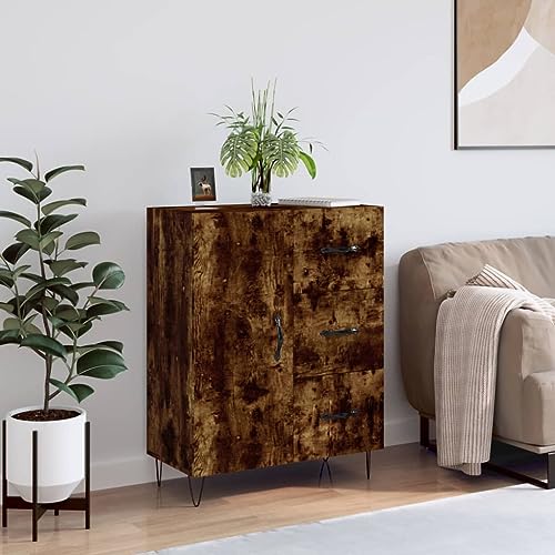 Hovothy Sideboard Vitrinenschrank Aufbewahrungsschrank Platzsparendes Design Multifunktionale Möbel Inneneinrichtung Räuchereiche 69,5x34x90 cm Hovothy Sideboard Vitrinenschrank Aufbewahrungsschrank Platzsparendes Design Multifunktionale Möbel Inneneinrichtung Räuchereiche 69,5x34x90 cm von Hovothy