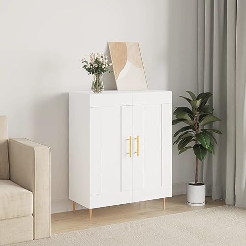 Hovothy Sideboard Vitrinenschrank Multifunktionale Möbel Aufbewahrungsschrank Inneneinrichtung Platzsparendes Design Weiß 69,5x34x90 cm von Hovothy