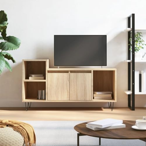 Hovothy TV-Schrank 100x35x55 cm TV Lowboard Holz TV Cabinet for Living Room TV Kommode für Wohnzimmer, Esszimmer Und Schlafzimmer Sonoma-Eiche von Hovothy