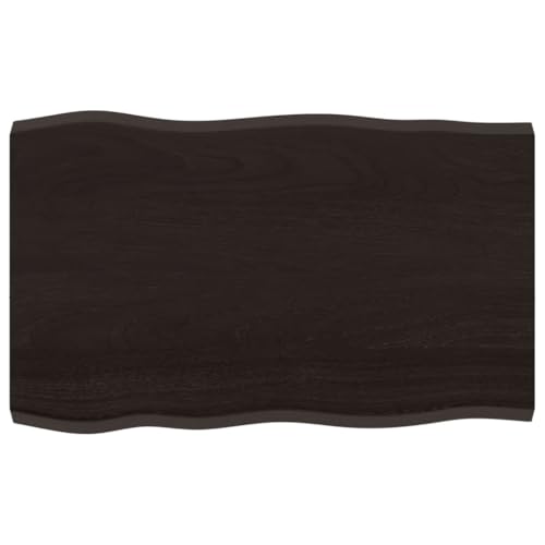 Hovothy Tischplatte 80x50x4 cm Tischplatte-Holz Gartentischplatte Echtholz Arbeitsplatte Massivholzplatte Ersatztischplatte für Tisch Esstisch Couchtisch Massives Eichenholz mit dunkler Oberfläche von Hovothy
