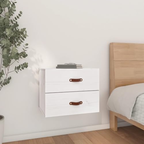Hovothy Wand-Nachttisch 50x36x40 cm Nachttisch Schrank Drawer Cabinet Nachttisch Hängend Nachtschrank Hängend Nachttisch Wand Night Table Nachtkommode Nachttisch Holz Nachtschrank Holz Weiß von Hovothy