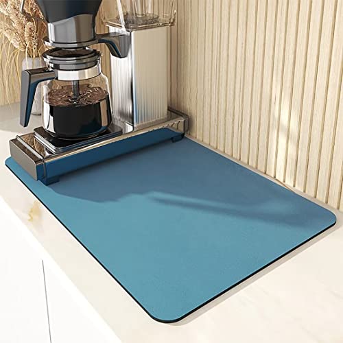 Hovoto Abtropfmatte Geschirr, Abtropfmatte Spüle, Abtropfmatte Geschirr Silikon, Kaffeemaschine Abtropfmatte, Saugstarke Trockenmatte für Küche, Theke, Bar, Navy blau, 40 * 60cm von Hovoto