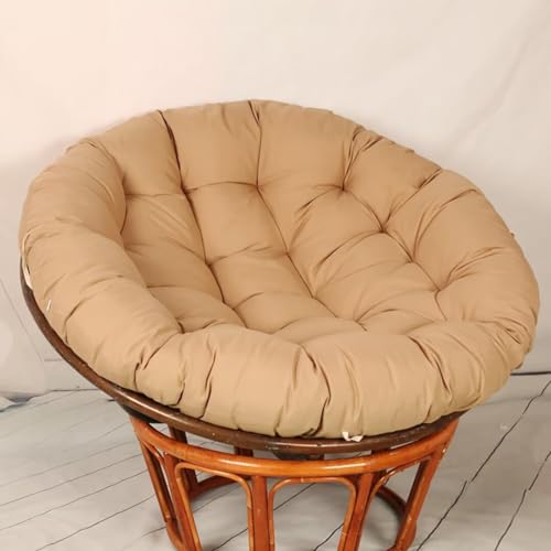 Hovoto Papasansessel Kissen, Papasan Sitzkissen für Hängesessel, Rund Papasan Sessel, Bequem Weich Sitzkissen, Hängesessel Kissen für Korbsessel, Garten Stuhlauflag, Khaki, 90 * 90cm von Hovoto