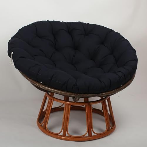 Hovoto Papasansessel Kissen, Papasan Sitzkissen für Hängesessel, Rund Papasan Sessel, Bequem Weich Sitzkissen, Hängesessel Kissen für Korbsessel, Garten Stuhlauflag, Navy blau, 100 * 100cm von Hovoto