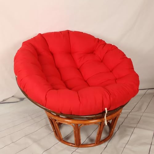 Hovoto Papasansessel Kissen, Papasan Sitzkissen für Hängesessel, Rund Papasan Sessel, Bequem Weich Sitzkissen, Hängesessel Kissen für Korbsessel, Garten Stuhlauflag, Rot, 110 * 110cm von Hovoto