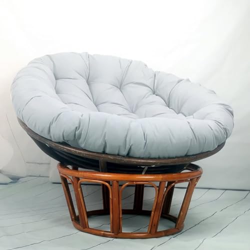 Hovoto Papasansessel Kissen, Papasan Sitzkissen für Hängesessel, Rund Papasan Sessel, Bequem Weich Sitzkissen, Hängesessel Kissen für Korbsessel, Garten Stuhlauflag, grau, 70 * 70cm von Hovoto