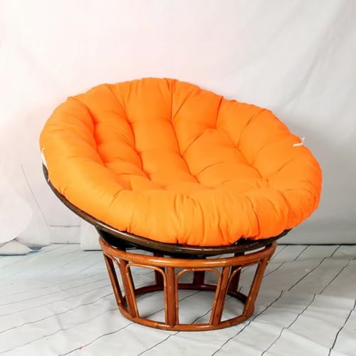 Hovoto Papasansessel Kissen, Papasan Sitzkissen für Hängesessel, Rund Papasan Sessel, Bequem Weich Sitzkissen, Hängesessel Kissen für Korbsessel, Garten Stuhlauflag, orange Farbe, 60 * 60cm von Hovoto