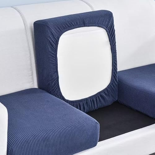 Hovoto Sofa Sitzkissenbezug, Sofa Sitzkissenbezug Stretch, Elastischer Kissenbezüge, Husse Überzug Bezug Für Sofa Sitzkissen, rutschfest Stoff Tartan, Blau, 1 Seater von Hovoto