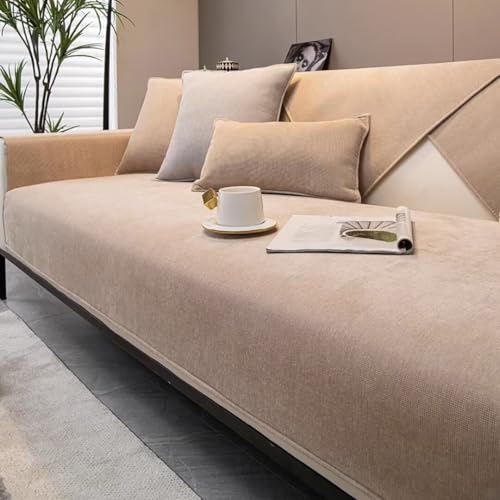 Hovoto Sofa Überzug, Sofabezug Anti Rutsch, Hund Katze Überwurf Hundedecke Ecksofa Sofa Schutzdecke, L Form Sofa Überwurfdecke, Universal Sofabezug, Waschbar Couchschoner, Hellbraun, 70 * 70cm von Hovoto