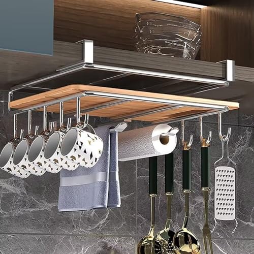 Topfdeckelhalter, Schneidebrett Regal Halter Edelstahl ohne Bohren, Küchenorganizer am Schrank Küchenutensilien als Regaleinsatz teleskopregal zur Aufbewahrung und Sicherheit,Silber,C Topfdeckelhalter, Schneidebrett Regal Halter Edelstahl ohne Bohren, Küchenorganizer am Schrank Küchenutensilien als Regaleinsatz teleskopregal zur Aufbewahrung und Sicherheit,Silber,C von Hovoto