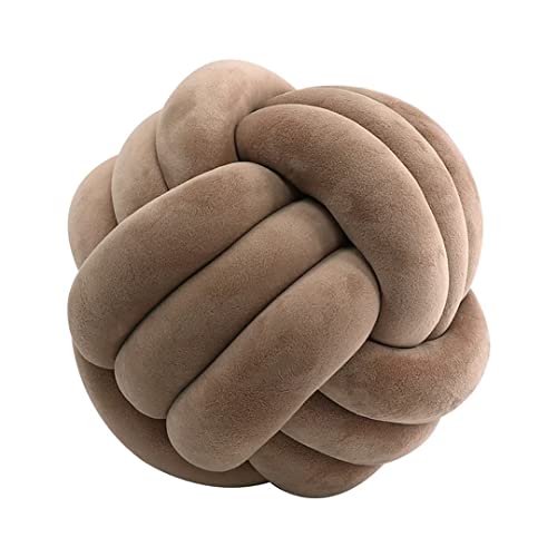 knotenkissen, Kissen Knoten, Knot Kopfkissen, Kissen Rund, Decorative Cushion, Zierkissen Knoten für Sofa, Bett, Wohnzimmer, Dunkles Khaki, 27cm von Hovoto