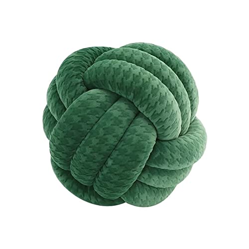 knotenkissen, Kissen Knoten, Knot Kopfkissen, Kissen Rund, Decorative Cushion, Zierkissen Knoten für Sofa, Bett, Wohnzimmer, Hahnentritt dunkelgrün, 20cm von Hovoto