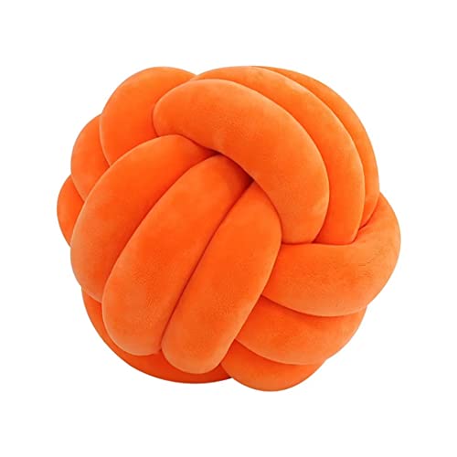 knotenkissen, Kissen Knoten, Knot Kopfkissen, Kissen Rund, Decorative Cushion, Zierkissen Knoten für Sofa, Bett, Wohnzimmer, orange, 35cm von Hovoto