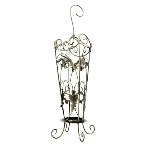 HowHomely Vintage Schirmständer Regenschirm aus Metall | Regenschirmständer Schwarz mit Goldener Patina 75x22cm | Regenschirm Ständer zur Dekoration von Büro oder Flur von How homely