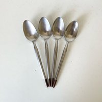 4Er Set Sri Stanley Roberts Polynesian Teelöffeln - Mid Century Modern Edelstahl Silberbesteck, Vintage 70Er Jahre Besteck, Teelöffel von HowFastTimeFlies