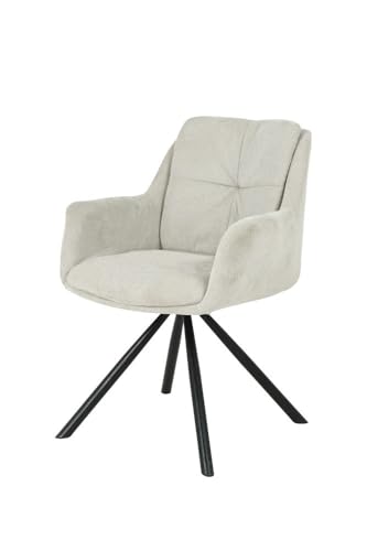 HowHomely Beige Esszimmerstuhl | Polsterstuhl 87x62x66 cm | moderner Stuhl mit Metallbeinen | weicher und ergonomisch geformter Küchenstuhl für Wohnzimmer oder Büro von HowHomely