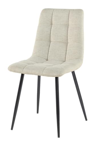 HowHomely Beiger Esszimmerstuhl|gepolsterter Stuhl mit Metallbeinen|moderner Esszimmerstuhl 88x45x54 cm|ergonomisch geformter Küchenstuhl von HowHomely