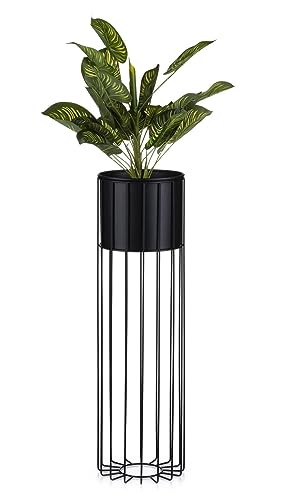 HowHomely Blumenständer 70cm Übertopf Metall schwarz rund draht Plant Stand von HowHomely