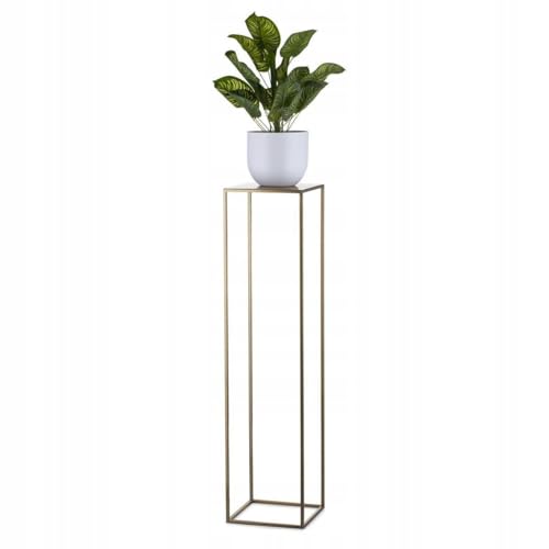 HowHomely Blumenständer Metall 100cm - Pflanzenständer Hoch Blumenregal - Deko Wohnzimmer - Blumentopfständer Metall Pflanzenregal Indoor Gold von HowHomely