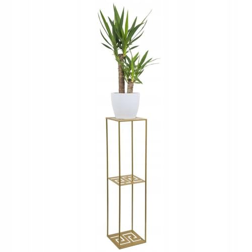 HowHomely Blumenständer Metall 100cm - Pflanzenständer Hoch Blumenregal - Blumenständer - Blumentopfständer Metall Pflanzenregal Indoor Gold von HowHomely